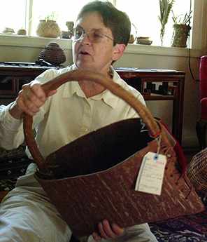 Folded Tulip Bark basket by Jean Tierney