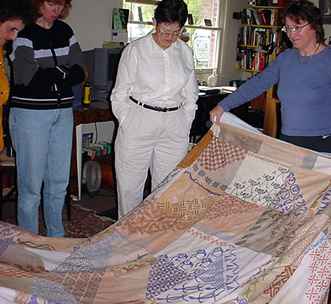Batik quilt in progress by Nancy Latham